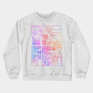 Taipei, Taiwan City Map Typography - Colorful Crewneck Sweatshirt